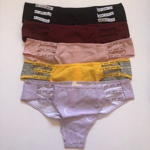 Med 5pk VS PINK STRAPPY LOGO CHEEKSTER PANTIES